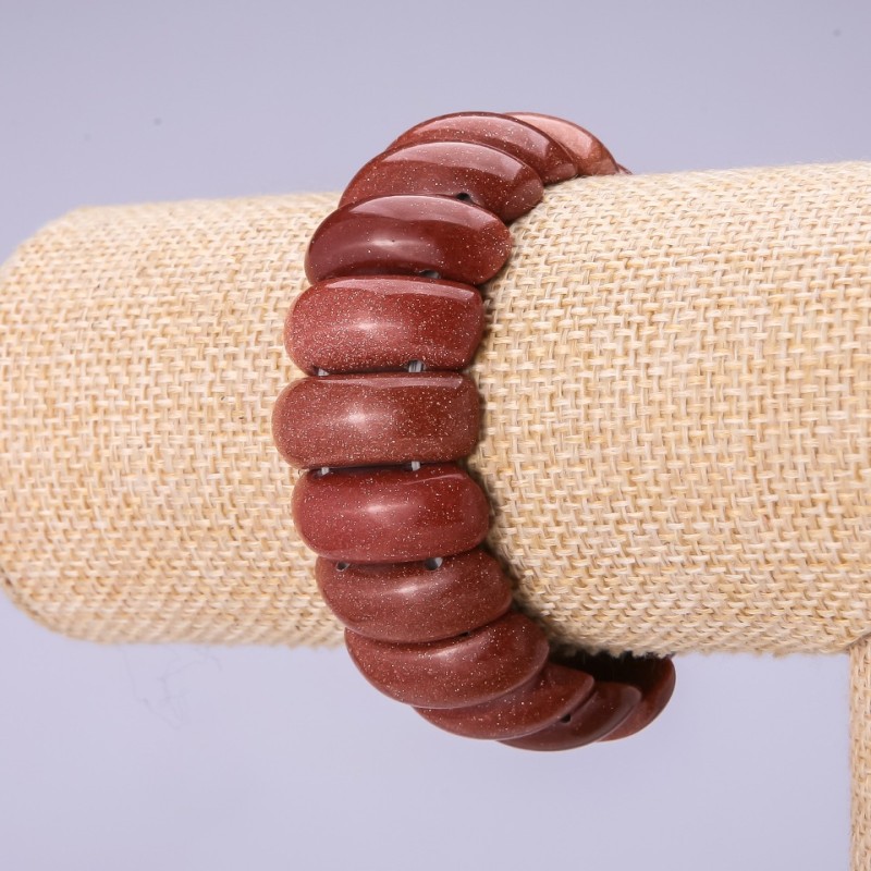 Brățară din aventurin «Nisip de Aur» – zale 24,5 × 9,5 mm