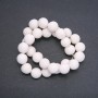 Mărgele din coral poros alb, formă de bilă, diametru 14 mm, șir de 39 cm