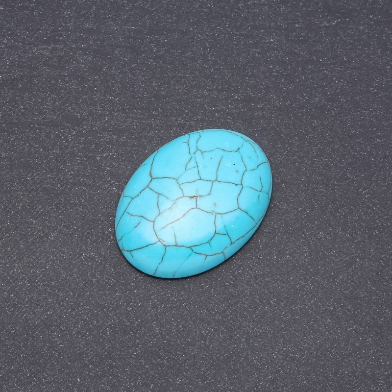 Cabochon piatră verde turcoaz (presat) 40×30 mm