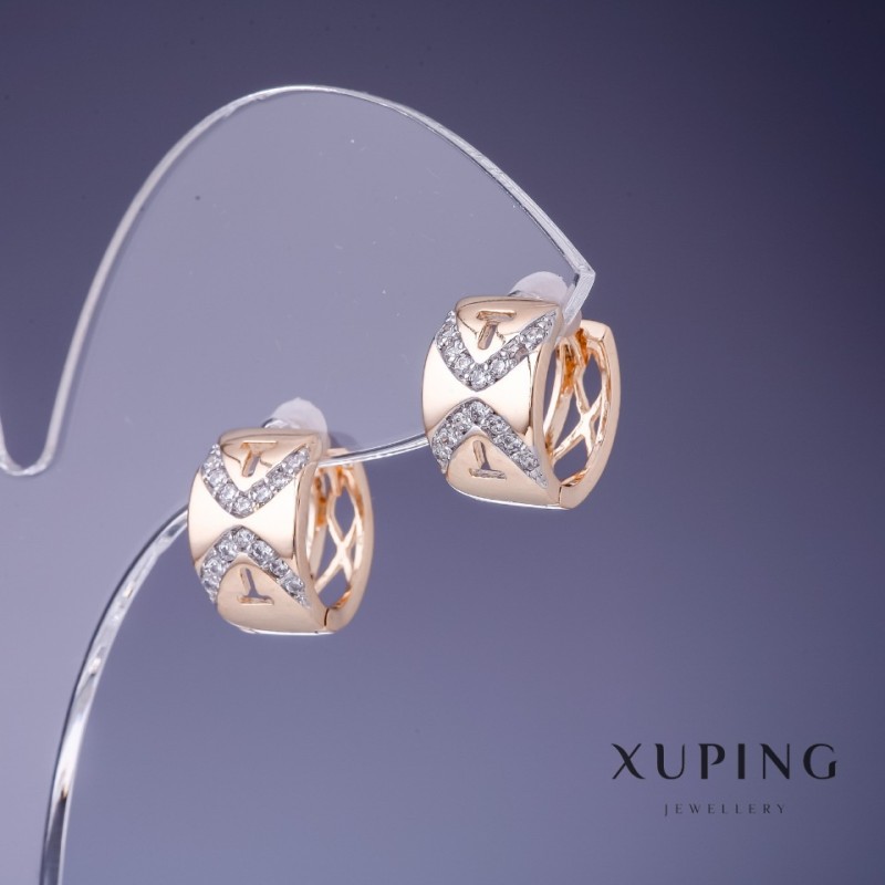 Cercei Xuping 8x13mm cu placare aur 18K