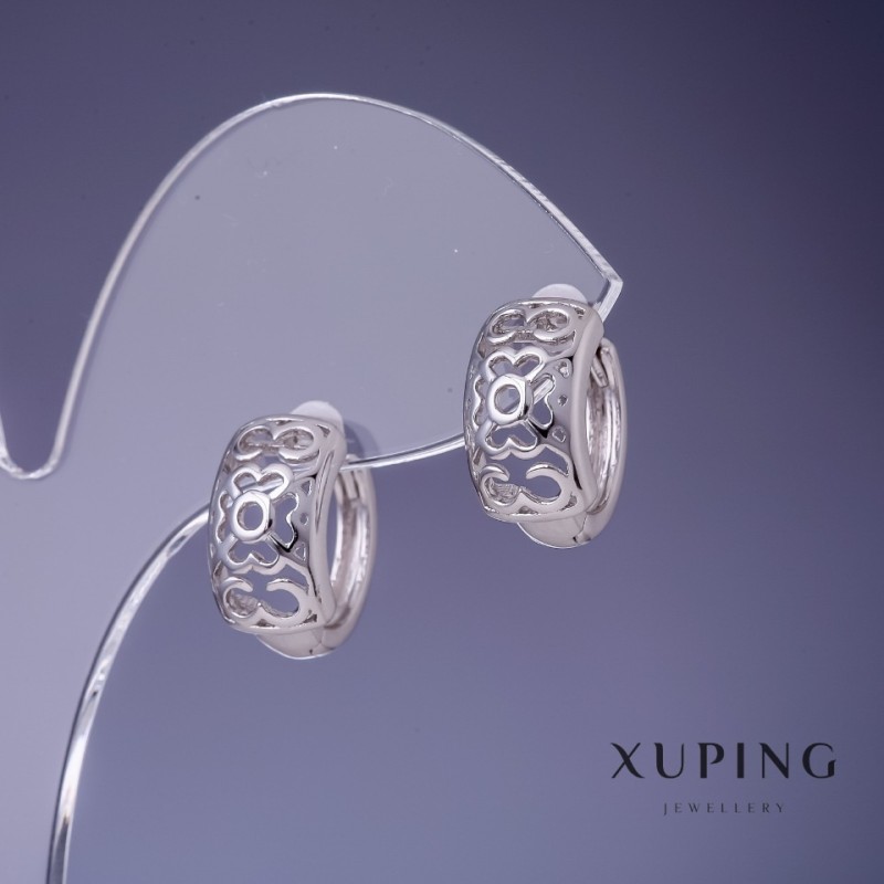 Cercei Xuping rodiu 15×8 mm