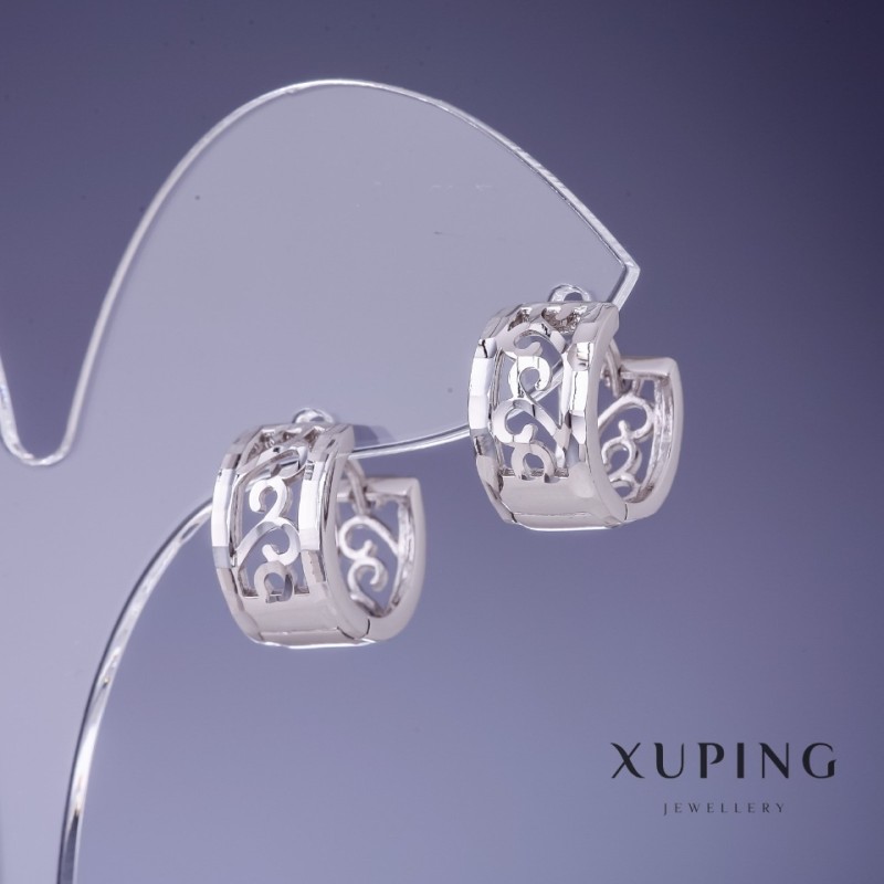 Cercei Xuping rodiu 14×8 mm