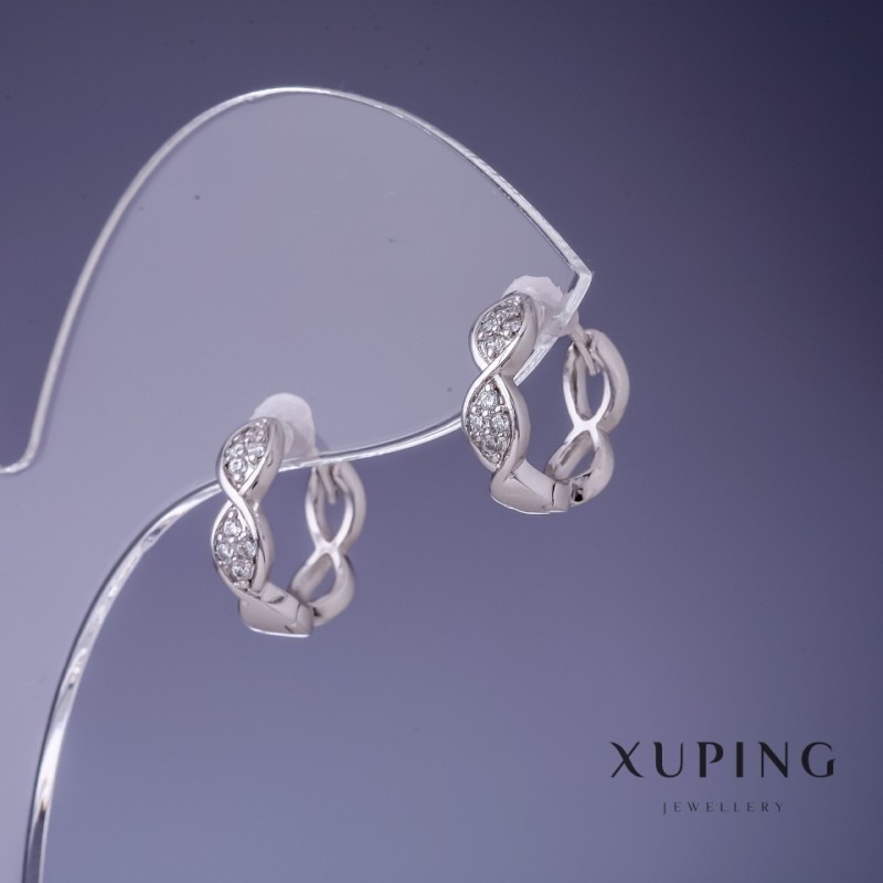 Cercei Xuping rodiu 13×4 mm