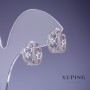 Cercei Xuping filigran 13x8 mm rodiu