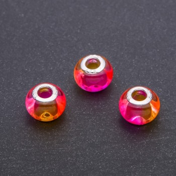 Mărgea Pandora din plastic, diametrul 14×10 mm, diametrul găurii 4,5 mm, pachet 6 buc