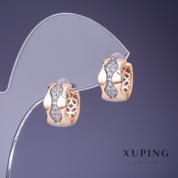 Cercei Xuping 13×8 mm placare cu aur 18K