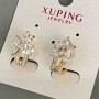 Cercei Xuping cu zirconii albe, 17x11 mm, placare cu aur 18K