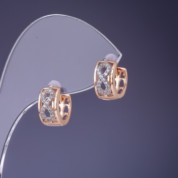 Cercei Xuping Infinitul 12x6 mm cu placare de aur 18K