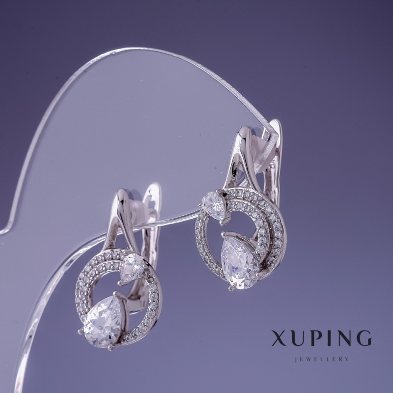 Cercei Xuping rodiu 20x12 mm