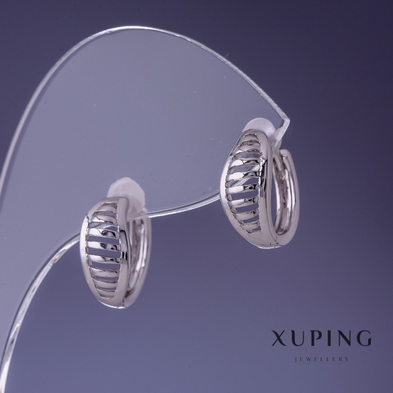 Cercei Xuping rodiu 13×7 mm
