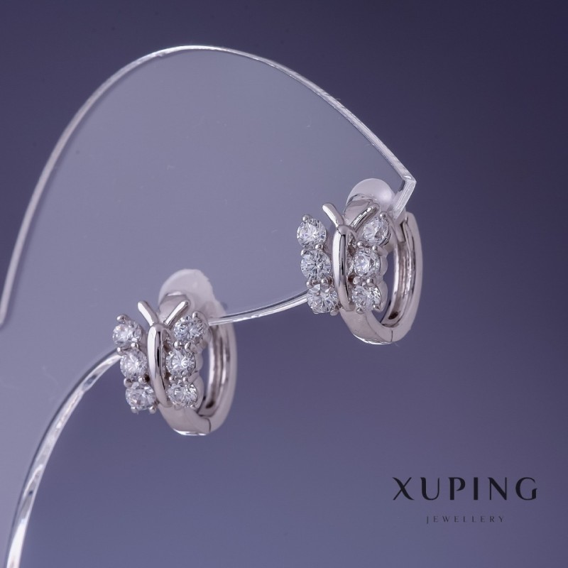 Cercei Xuping Fluturi 11x9mm rodiu