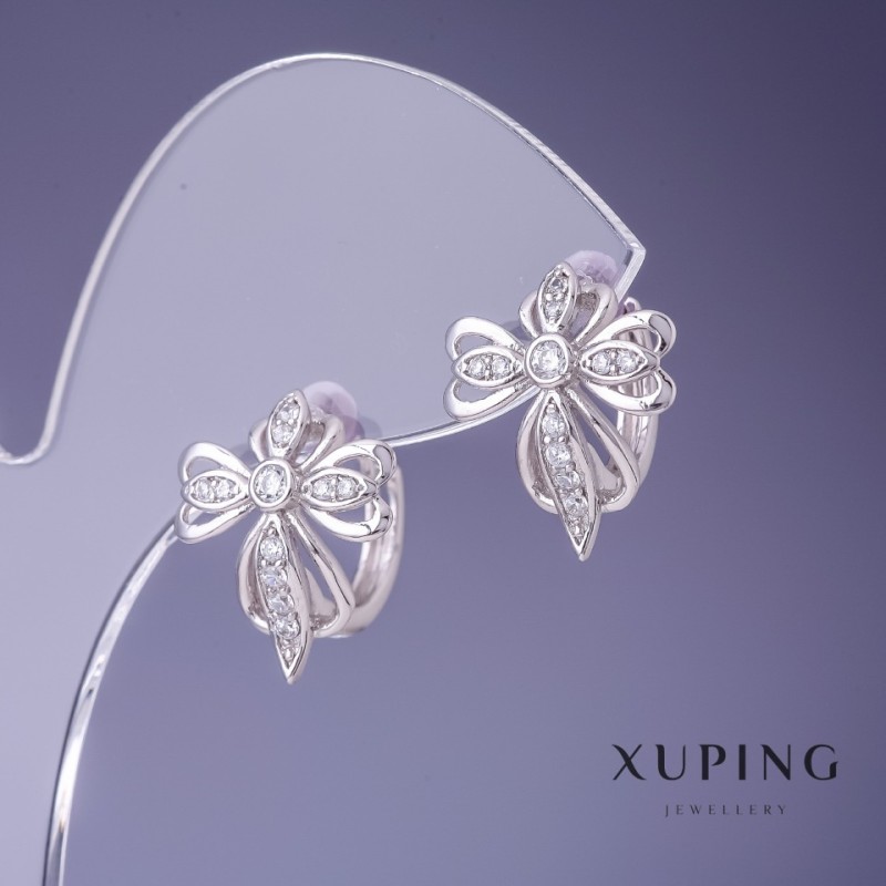 Cercei Xuping 13x16 mm rodiu