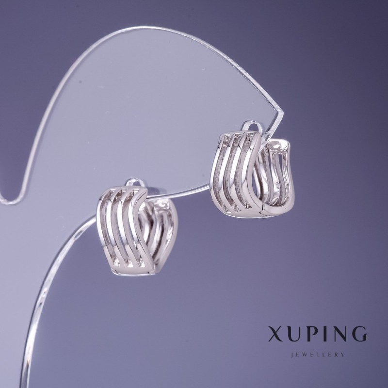 Cercei Xuping rodiu 7×12 mm