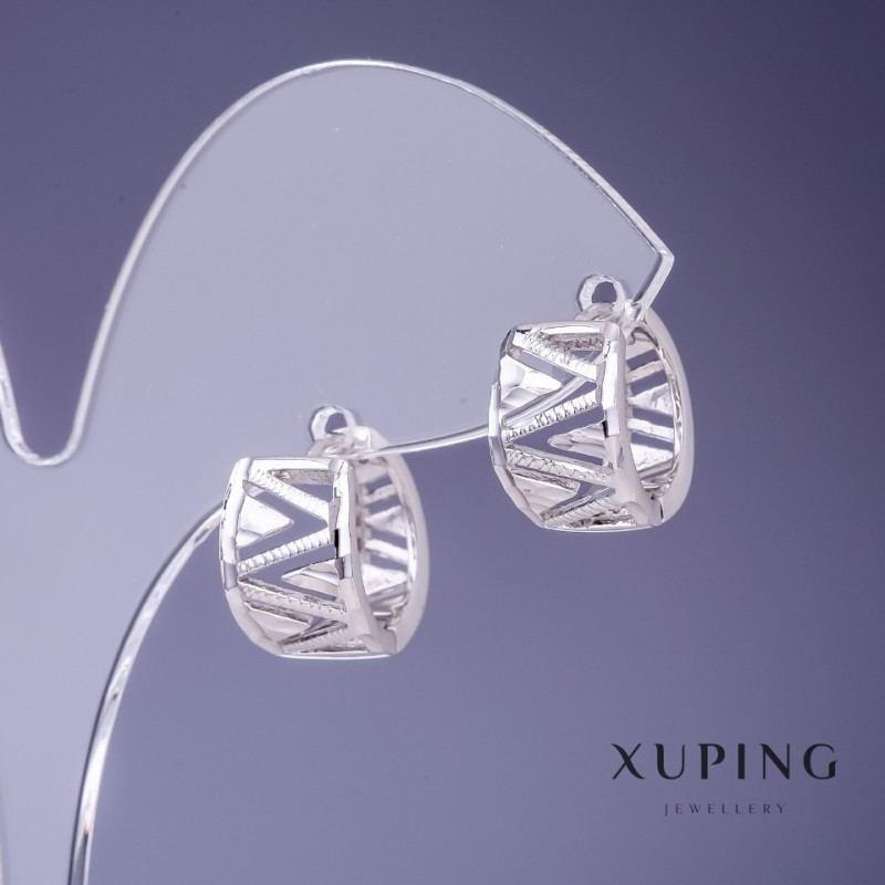 Cercei Xuping 9x14 mm rodiu