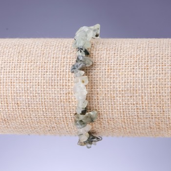 Brățară cu fragmente de prehnit 8x5 mm, lungime 18 cm, elastic