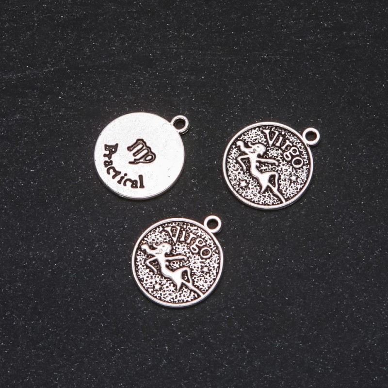 Pandantiv Zodiac Fecioară, diametru 17 mm, ambalaj 20 g ± 10 buc
