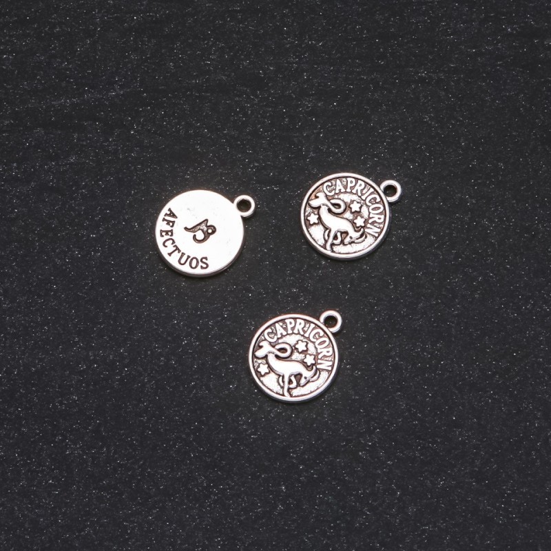 Pandantiv Capricorn, diametru 12 mm, ambalaj 20 g ± 19 buc