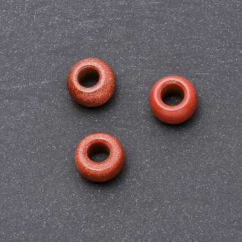 Mărgea Pandora din piatră naturală aventurin „nisip auriu” 14x9 mm, diametrul găurii 4,5 mm