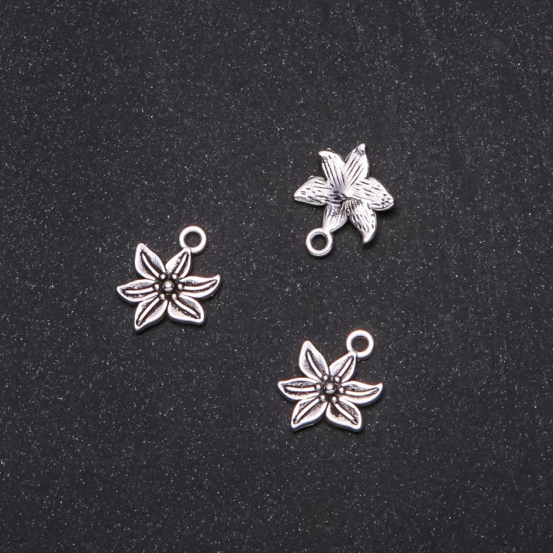 Furnitură pandantiv Floare 13×16 mm, ambalaj 20 g +/- 25 buc