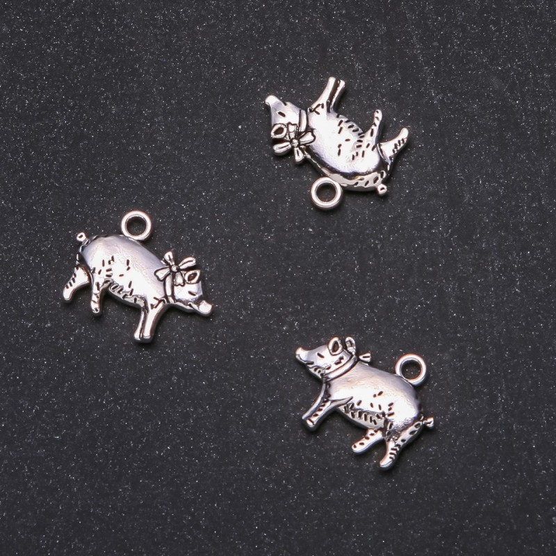 Pandantiv purceluș 20×16 mm, ambalaj de 20 g, 8 buc.