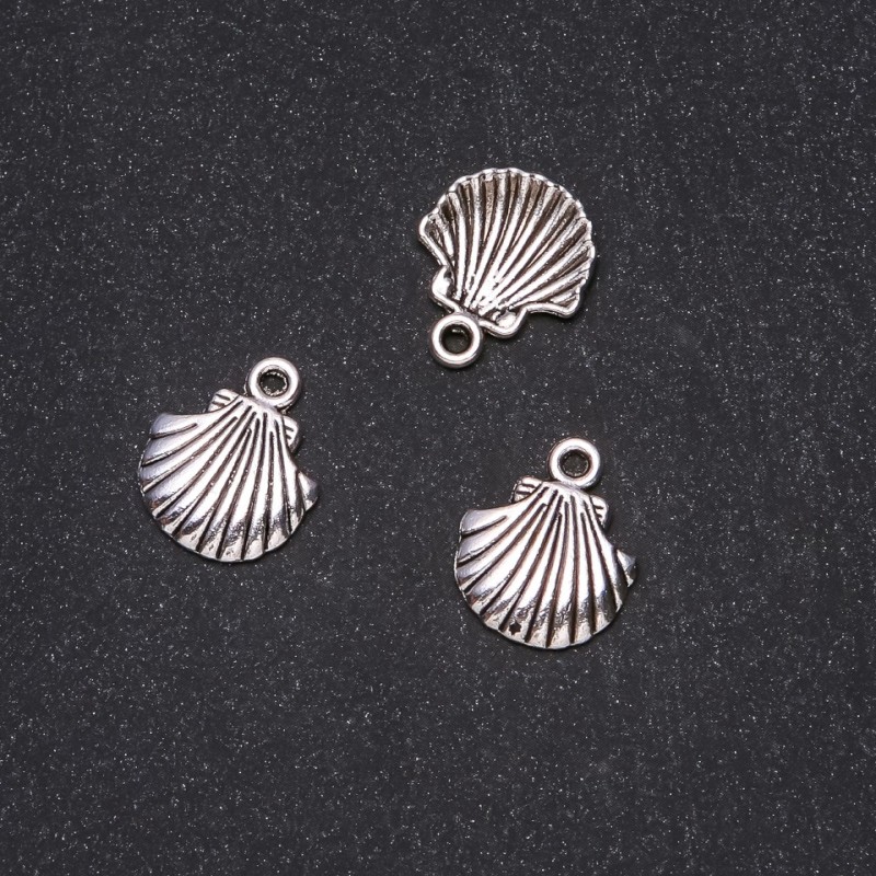 Furnitură pandantiv scoică 18x15 mm, ambalare 20 g +/- 16 bucăți
