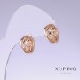 Cercei Xuping, lungime 13 mm, grosime 9 mm, placare cu aur 18K