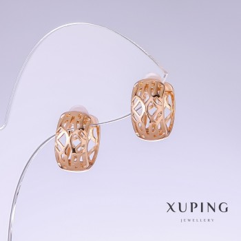 Сережки Xuping, довжина 14мм, товщина 8мм позолота 18к