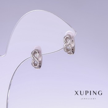 Сережки Xuping, довжина 12мм, товщина 4мм родій