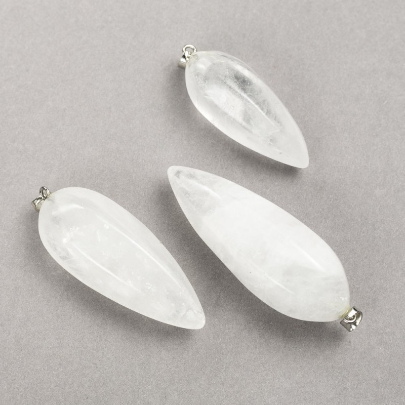 Pandantiv din piatră naturală, cristal de munte 50x20 mm (+/-)