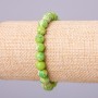 Brățară din piatră naturală varisit (presat) bilă verde, diametrul 10 mm, lungime 18 cm pe elastic