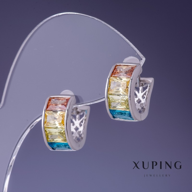 Cercei Xuping 14x7 mm placare cu aur
