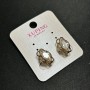 Cercei Xuping cu zircon alb, 10x15 mm, placare cu aur 18K