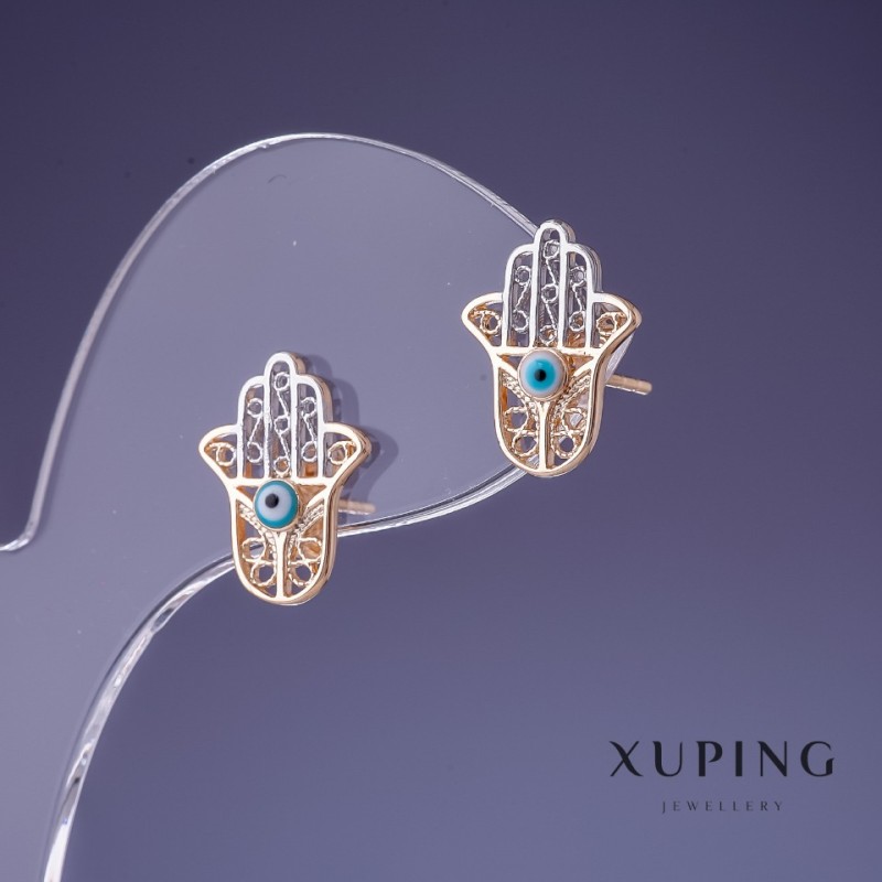 Cercei Xuping Palma 14x11mm placare cu aur 18K
