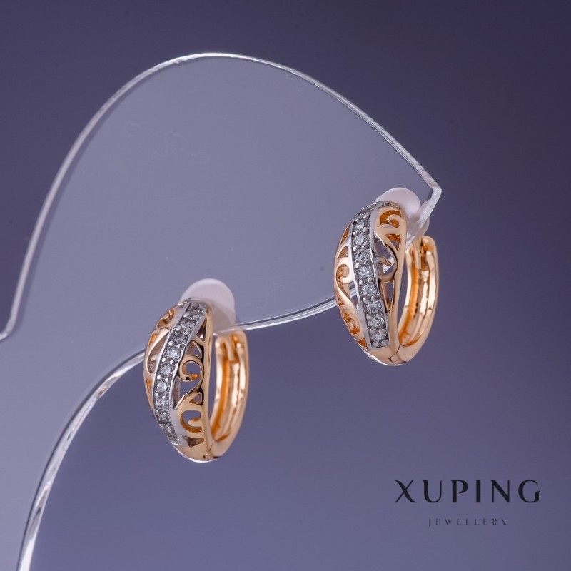 Cercei Xuping 13×6 mm cu placare aur 18K