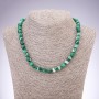 Colier din agat verde natural, mărgele rotunde netede, diametru 8 mm, lungime 45 cm