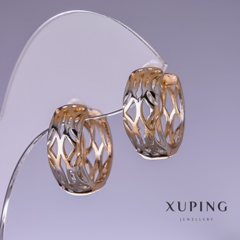 Cercei Xuping 20×8 mm, placare cu aur 18K și rodiu