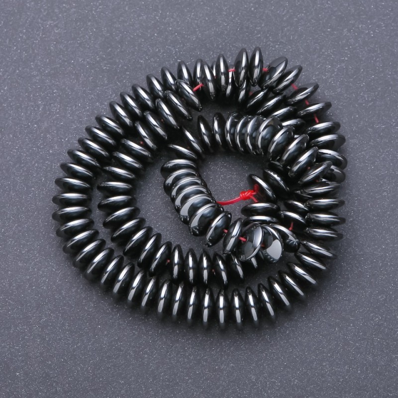 Reducere! Mărgele de hematit în formă de rondel plat, diametru 10×3,5 mm, lungime 40 cm