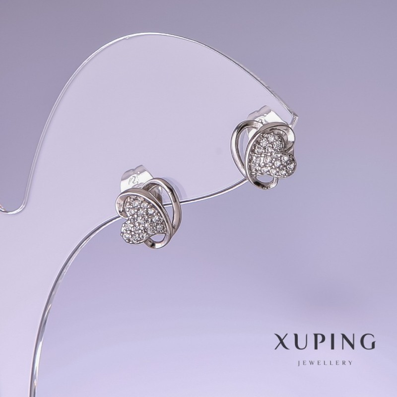 Cercei Xuping rodiu 9x10 mm