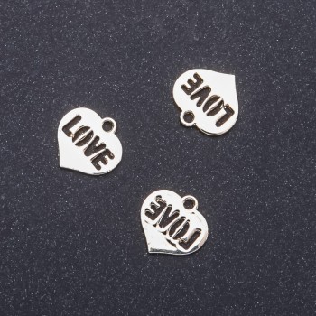 Фурнітура підвіс Серце "світле золото", діаметр 16мм, довжина 15м in-dмм фасування 12шт. (+ -)