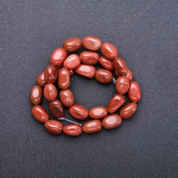 Mărgele din aventurin „nisip auriu” artificiale, șir cu mărgele, diametrul 12×8 mm, lungime 38 cm (+/-)