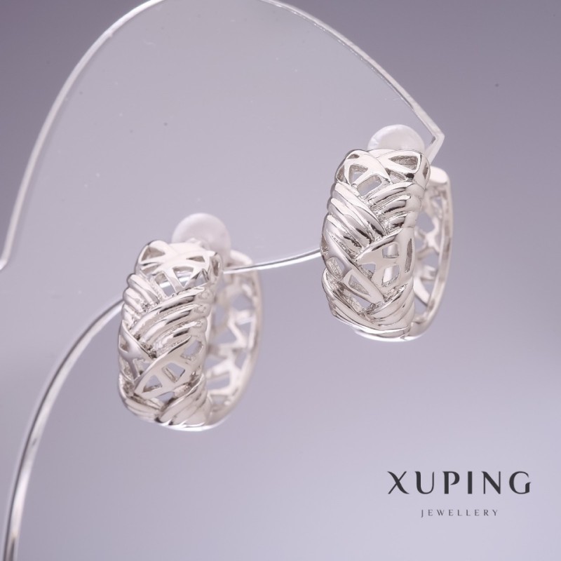 Cercei Xuping rhodiu 17x7 mm