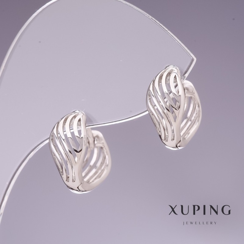 Cercei Xuping rodiu 13×7 mm