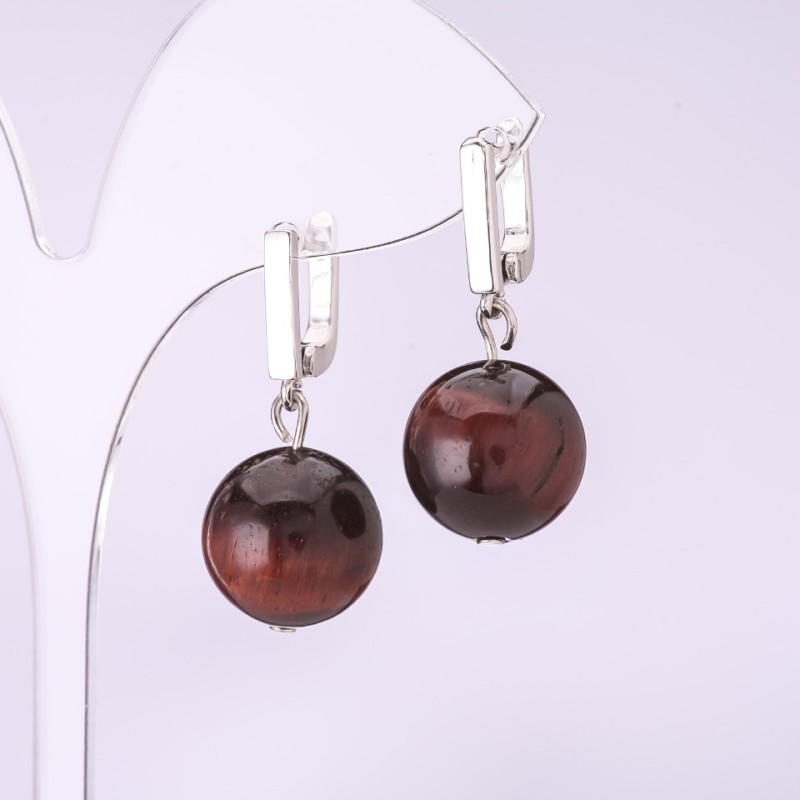 Cercei «Elegant» cu ochi de bou, bilă netedă, diametru 14 mm