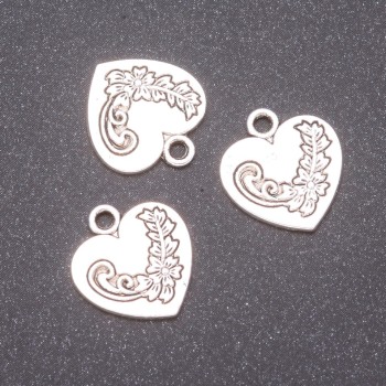 Furnitură pandantiv inimă, diametrul 14×16 mm, diametrul in-1, 8 mm finiș 20 g ± 11 buc.