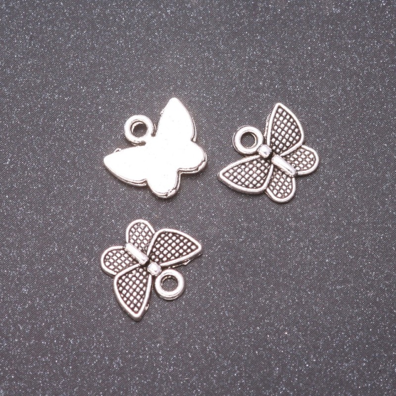 Furnitură pandantiv Fluture, diametru 13×11 mm, diametru 1,7 mm, fason 20 g, +/- 32 buc