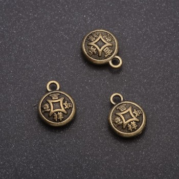 Pandantiv Monedă din bronz, diametrul 10x13 mm, diametrul 20 mm, +/- 14 buc.