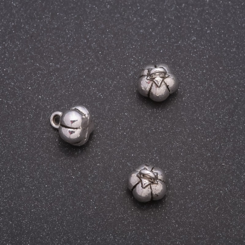 Pandantiv Dovleac, diametru 8×9 mm, diametru interior 1,6 mm, ambalaj 20 g +/- 16 buc