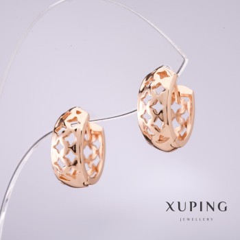 Cercei Xuping 14×6 mm placare cu aur 18K