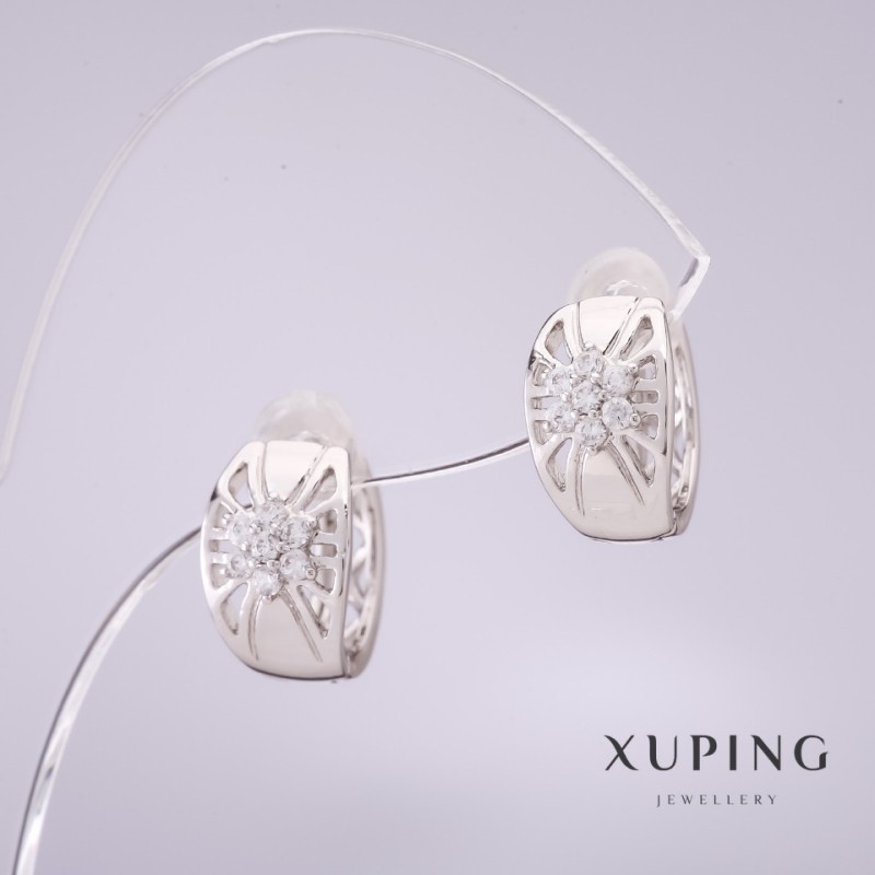 Cercei Xuping rodiu 13x8 mm