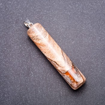 Pandantiv cilindru din jasper peisaj